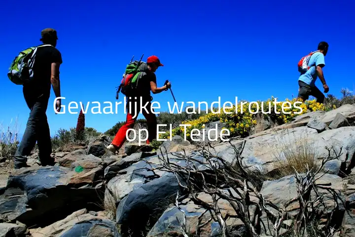 Gevaarlijke wandelroute op de Teide - wandelaars