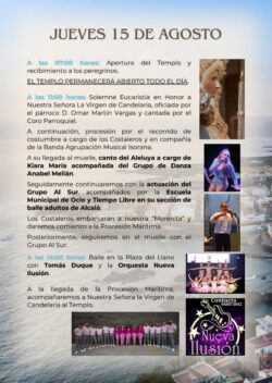 Fiestas Alcalá programma 15 augustus 2024