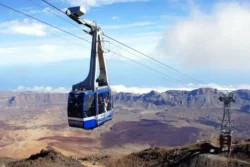 Kabelbaan Teide met zonne-energie - beeld van kabellift boven Nationaal Park El Teide